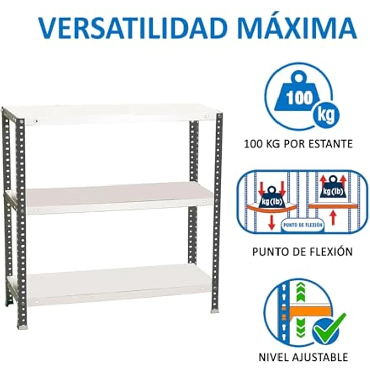 Simonrack Schwerlastregal, Lagerregal, 100 x 100 x 30 Metallregal, Kellerregal, Biegestelle 100 kg, 3 Fachböden, Anthrazit/Weiss - Comfort – Bild 5