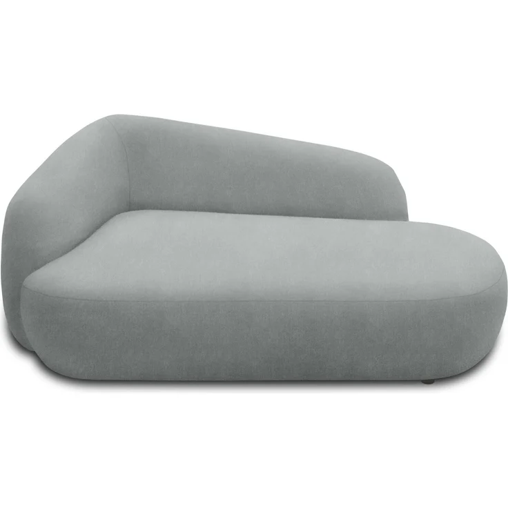 DOMO. collection Recamiere 700013, Liege mit Zierkissen, oval, Füße mit Filzgleitern, Chaiselongue, Sofa, Polstergarnitur, 183 x 105 x 75 (BxTxH), grau – Bild 2
