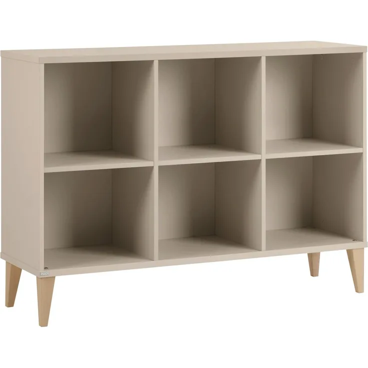 PAIDI Sideboard JONTE in Beige, 6 offene Fächer (B/H/T ca. 124/87/38cm, Cashmere-Beige), stabiles Regal mit Massivholz-Füßen, offenes Standregal