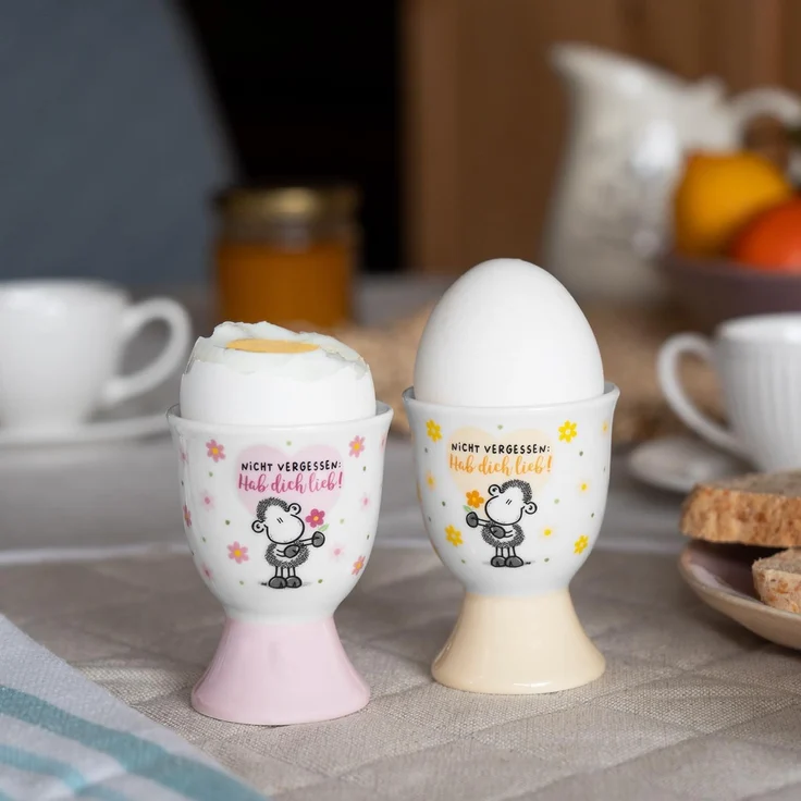 Eierbecher Set Porzellan Geschenk Ostern Sheepworld Hab dich lieb 73823 – Bild 2