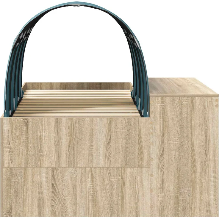 vidaXL Bett mit Tunnel 3 Stk. Artisian Eiche und Hellblau 3423660 – Bild 7