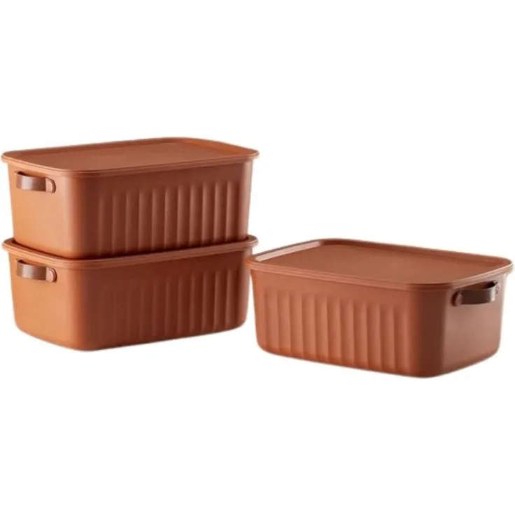 Luxury Bites Aufbewahrungsbox mit Deckel, 20L-15L -10L BPA-freie Kunststoff, nestbar und stapelbar (6 Farben, 9 Farbkombiationen, 3er Set)
