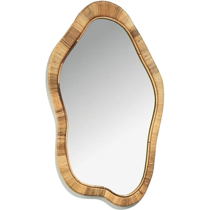 Kobolo Dekoobjekt Spiegel Wandspiegel LENI Rattan, aus natürlchem Rattan