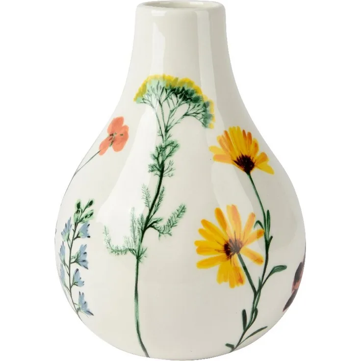 Decoris Vase, Dolomit multicolour, 16 x 23 cm, mit Blumendruck wasserabstoßend