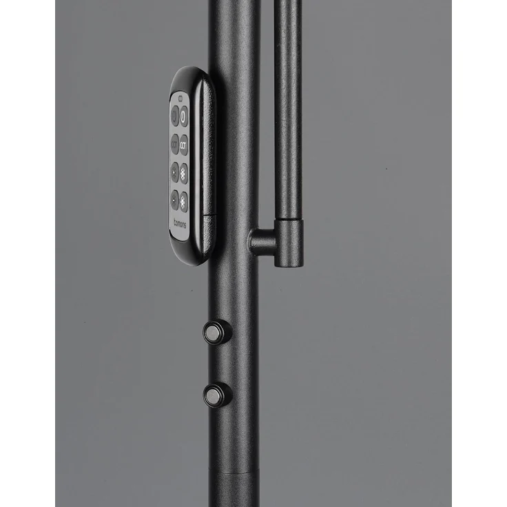 LED Deckenfluter PALERMO Höhe 183cm mit Leselampe und Fernbedienung, Schwarz – Bild 5