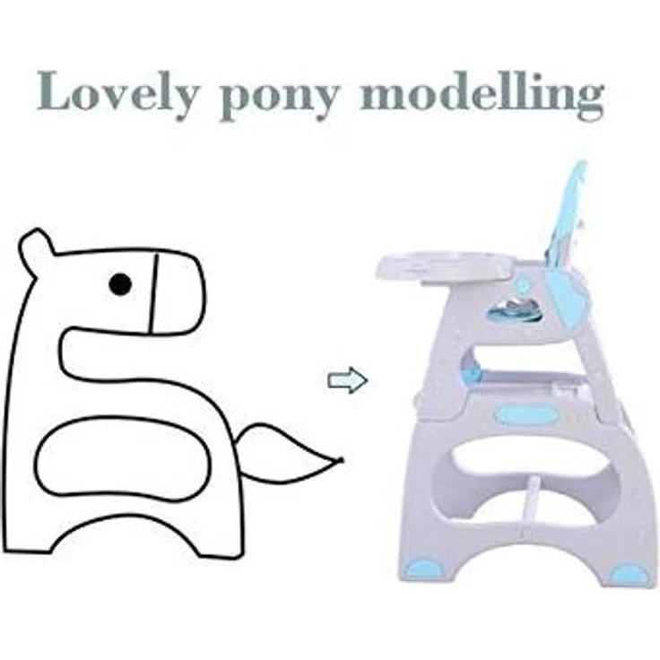 Babify Eat&Play Konvertierbarer Hochstuhl in Stuhl + Tisch, ausziehbar, Doppel-Tablett, mit mehreren Positionen, grauer Sitz – Bild 5