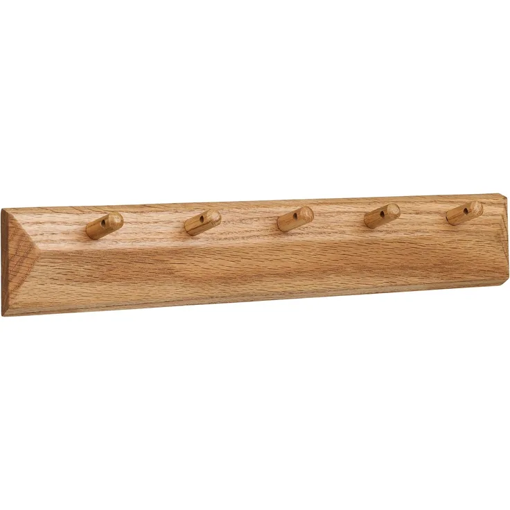 Garderobenleiste >Barco< in Eiche, Massivholz - 50x8,5x5,5cm (BxHxT)