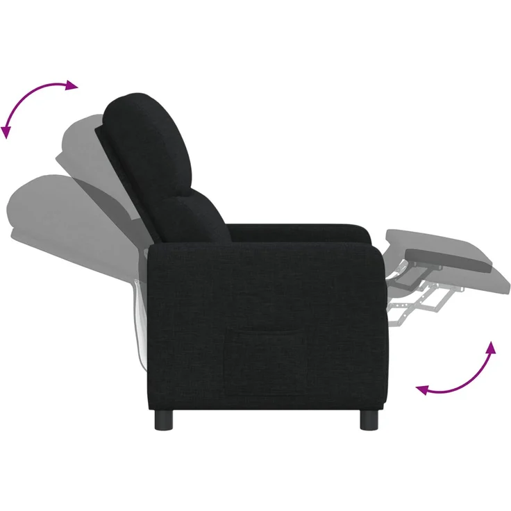 vidaXL Liegesessel Schwarz Polyester 42034819 – Bild 7