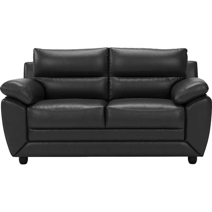 Vente-unique - MANOA Couchgarnitur Kunstleder Schwarz - B 82 cm x H 88 cm x L 163 cm201 cm – Bild 6