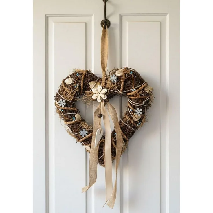 LB H&F Lilienburg Dekohänger Dekohänger Türkranz Frühling Frühlingsdeko Deko Eingang Dekoration Tür (Wandschmuck Willkommen Girlande zum Hängen aufhängen Türschild Weide Weidenkranz Rattan Weide natürlich künstliche Blumen Hochzeit Herbst Osterkranz Os...