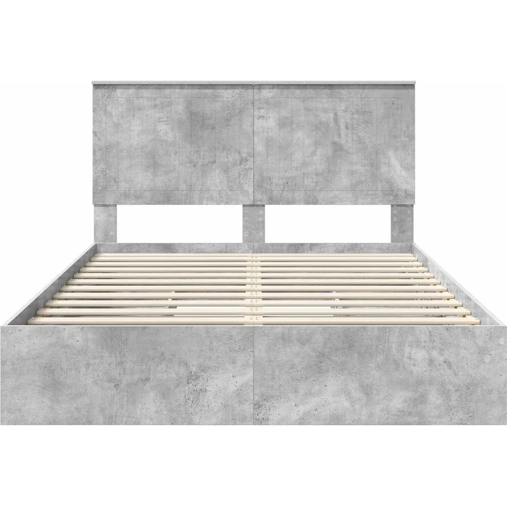 vidaXL Aufbewahrungsbett Beton Grau 135 x 190 cm Holzwerkstoff 3411218 – Bild 7