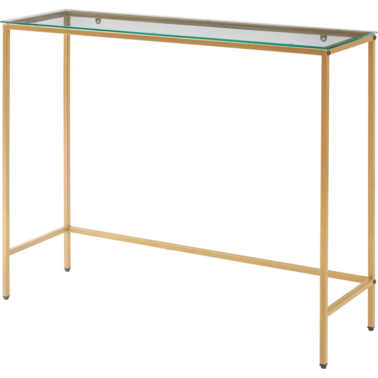 Konsolentisch Kronoby 100x30x80 cm Goldfarben/Klarglas [en. casa] – Bild 3