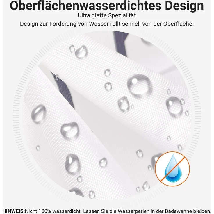 Duschvorhang 100x180cm Weizenohr Saum Antischimmel Wasserabweisend – Bild 2