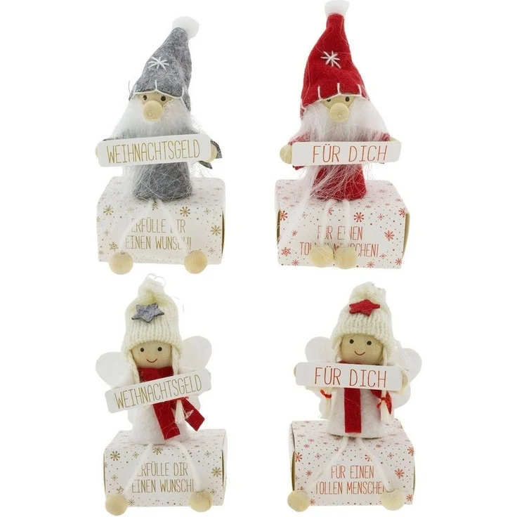 Annastore Geschenkbox Süße Wichtel auf kleiner Box aus Karton für Geldgeschenke, Geldverpackung Weihnachten – Bild 3