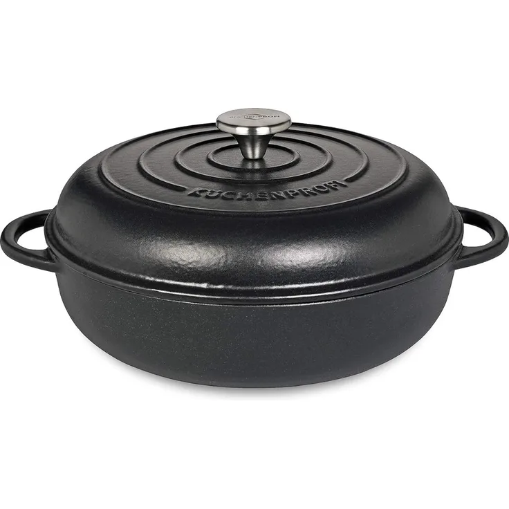 Gourmetpfanne m. hohem Deckel, 28 cm classic black