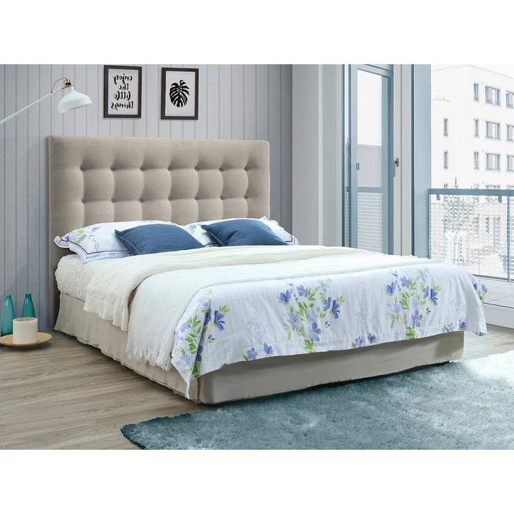 Vente-unique - Polster-Bettkopfteil - 160 cm - Stoff - Beige - FRANCESCO – Bild 3