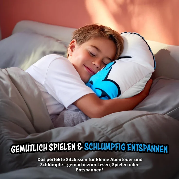 United Labels® Dekokissen Die Schlümpfe Kissen Plüsch Zierkissen Kopfkissen 37 x 33 cm – Bild 4