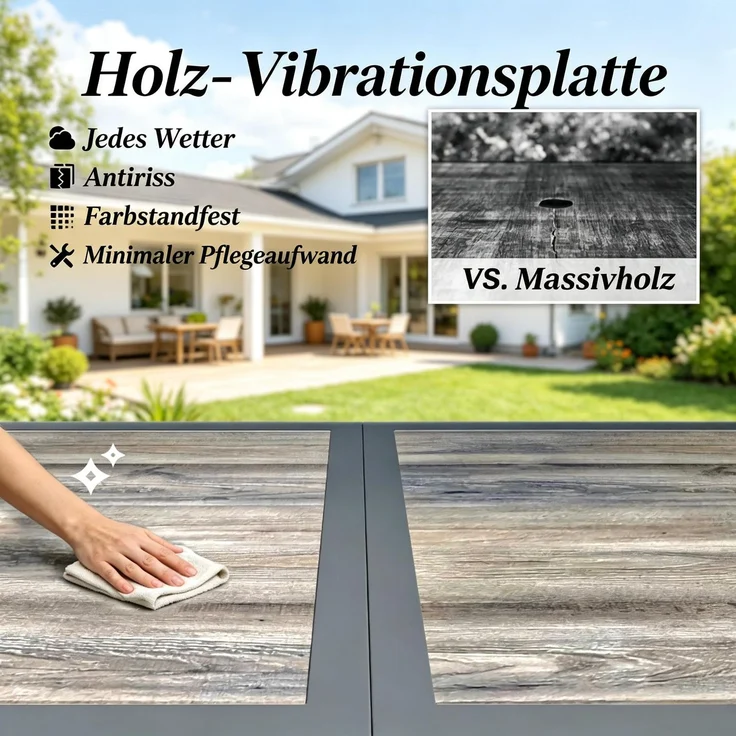 Moderner Gartentisch,Esstisch im Freien,Kaffeetisch(nur mit Esstisch)--Dunkelgrau--140x80x72cm--YOUDENOVA – Bild 5