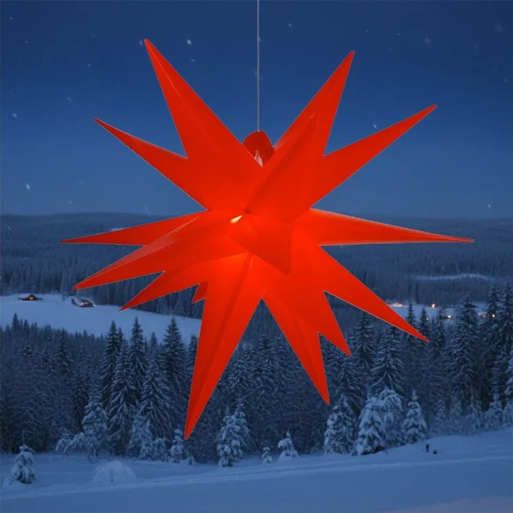 Guru-Shop LED-Stern für außen 3D Außenstern Kaspar, Weihnachtsstern,., Leuchtmittel inklusive