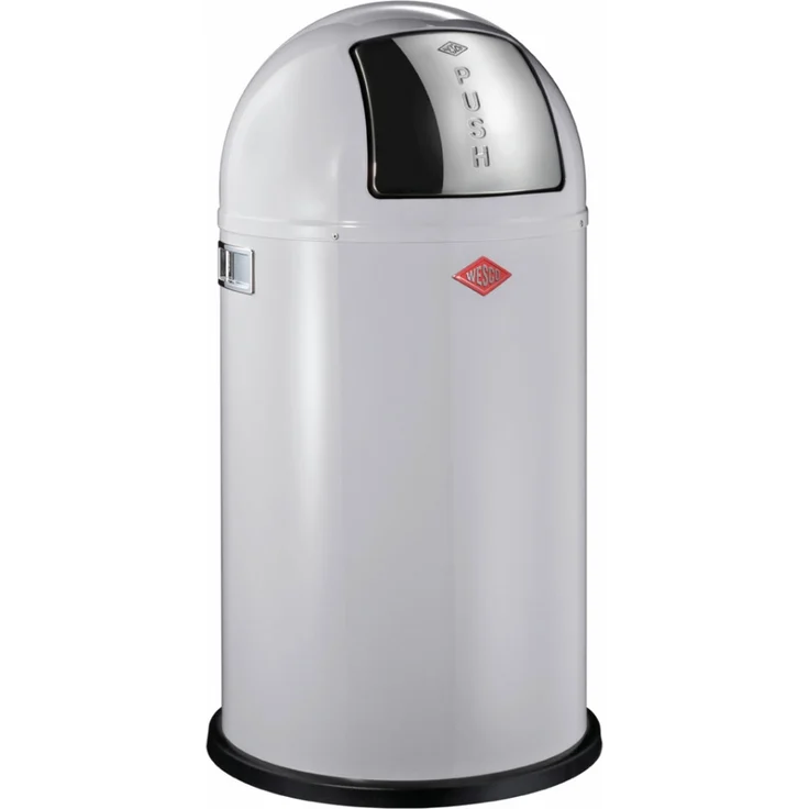 Wesco 'Pushboy' Mülleimer mit Klappdeckel, 50 Liter, Stahlblech, Cool Grey – Bild 1