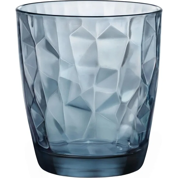 Bormioli Rocco 6 blaue Wassergläser im Diamant-Look 12 cl. Art. 3,50220