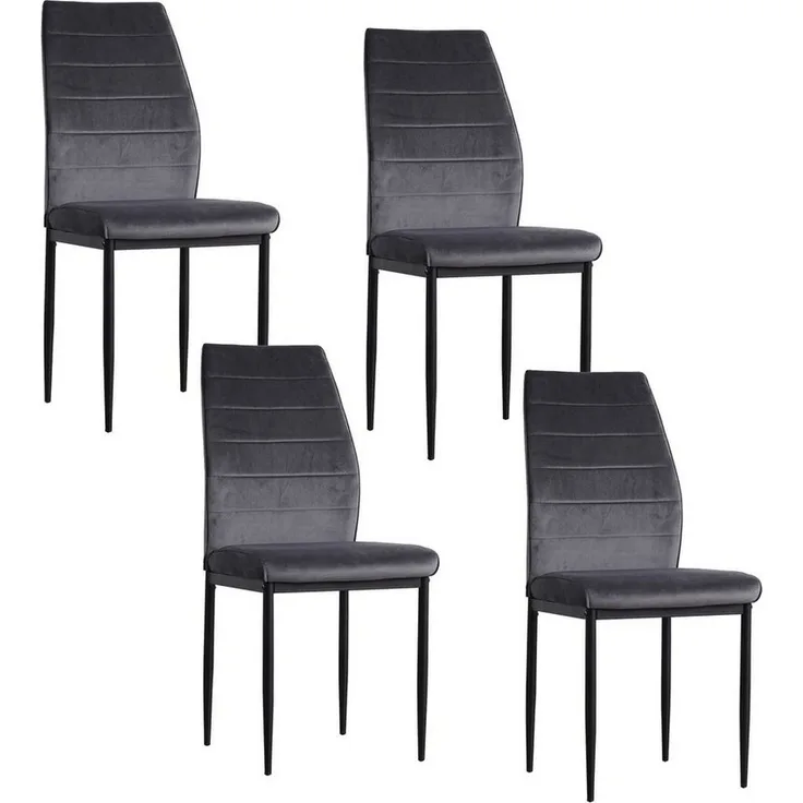 HTI-Living Esszimmerstuhl Stuhl Madison Velvet Grau (Set, 4 St), Esszimmerstuhl Samt
