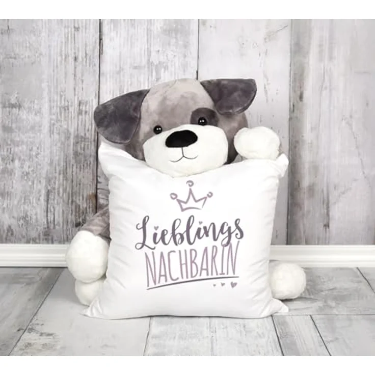 MoonWorks Dekokissen Kissenbezug Kissenhülle Schriftzug Lieblings Kollegin/Nachbarin mit Kronemotiv Geschenk Lieblingsperson Moonworks® – Bild 7