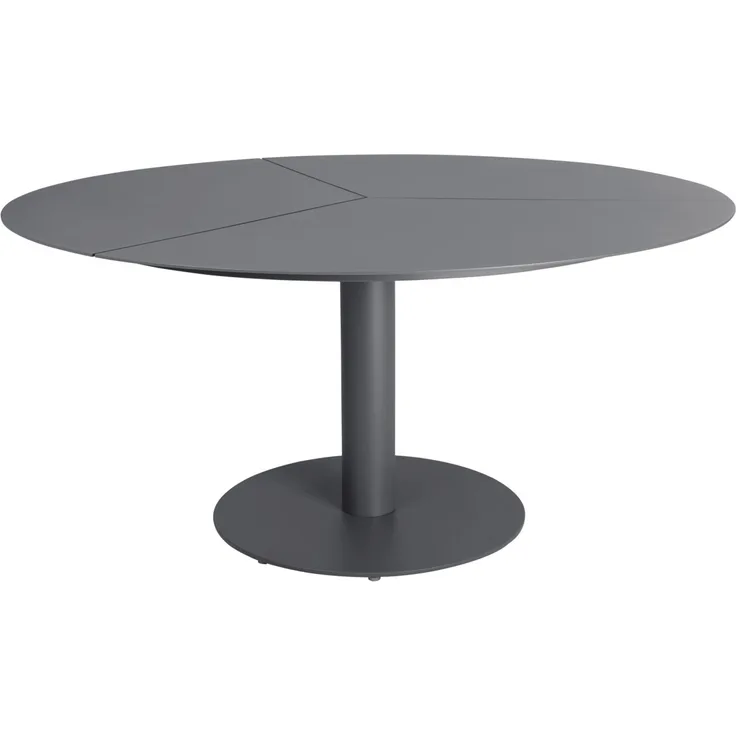 Gartenesstisch Peace aus Aluminium, modern rund, anthrazit, für 4–6 Personen, Ø 150 cm