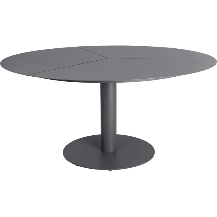 Gartenesstisch Peace aus Aluminium, modern rund, anthrazit, für 4–6 Personen, Ø 150 cm