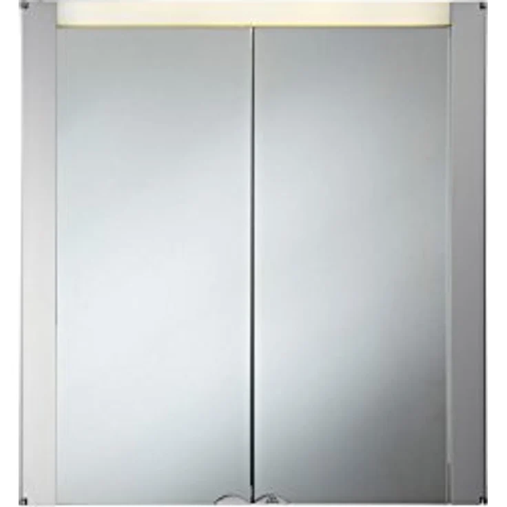 Jokey Spiegelschrank Tromsö, MDF mit 2 doppelverspiegelten Kristalltüren, LED-Beleuchtung, B x H: 63 x 69 cm – Bild 2