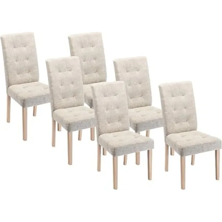 Vente-unique - VILLOSA Stuhl Stoff Beige - B 61 cm x H 100 cm x L 48 cm