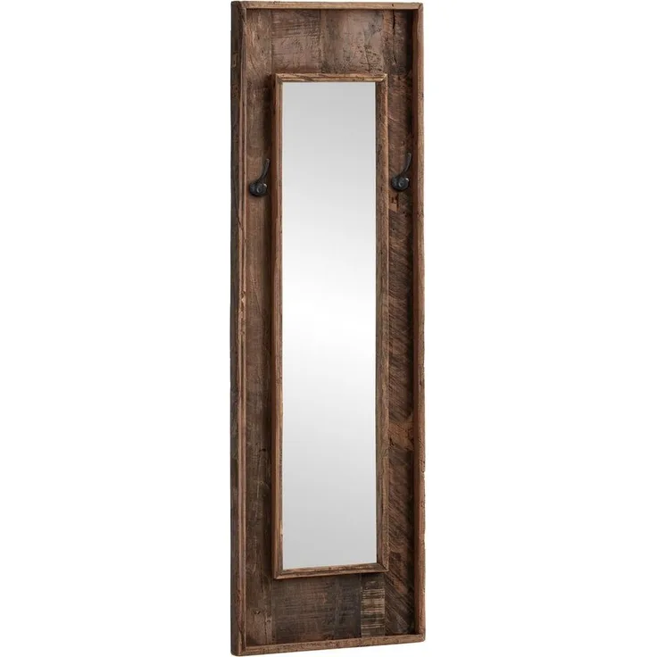 Wandspiegel Sumatra aus recyceltem Holz 50x160 cm Rustikal Landhausstil mit Haken