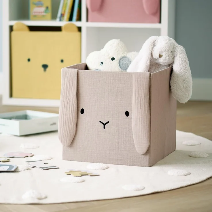 Zeller Present Aufbewahrungsbox "Hase", Musselin, Tiermotiv, kinderfreundlich, faltbar – Bild 4