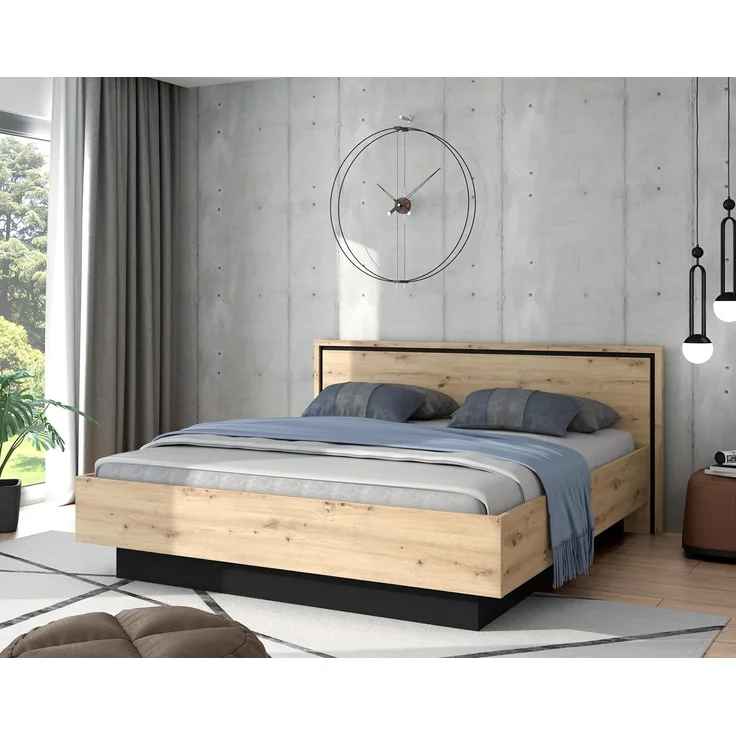 Forte 'Trondheim' Bettgestell in Artisan Eiche, 180x200 cm