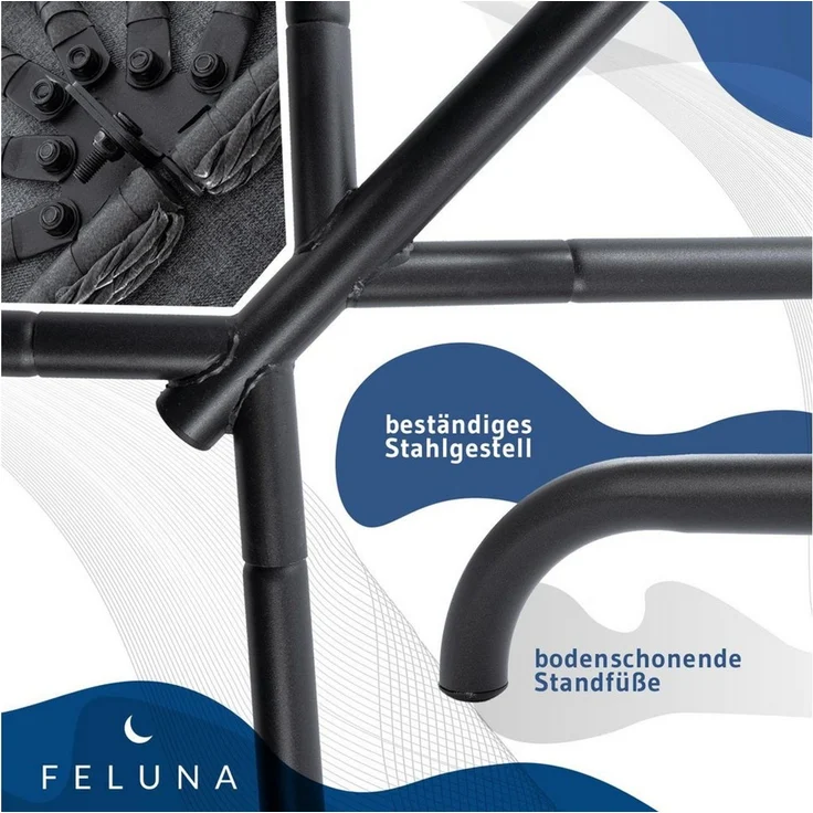 Goods+Gadgets Hängestuhl Hängesessel mit Gestell (Hängekorb Sessel), Schwebeliege Rattan Outdoor & Indoor Relax-Stuhl – Bild 3