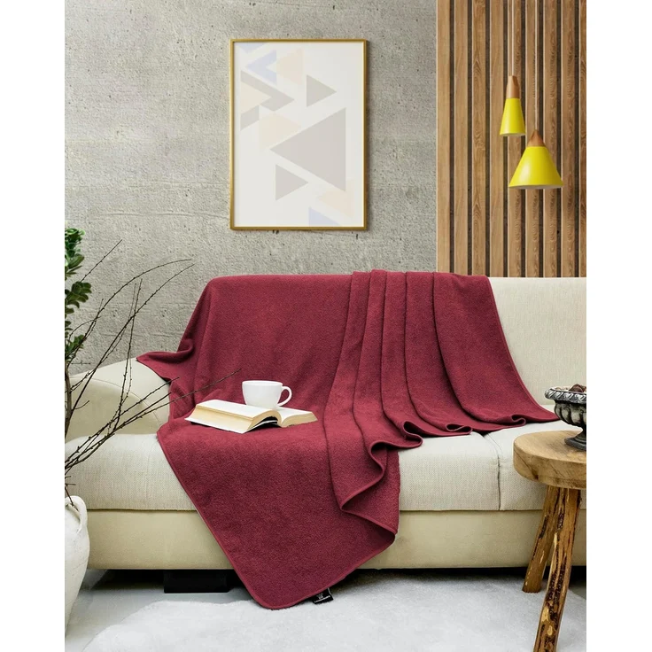 Wohndecke Frotteedecke 100% Baumwolle - Sommerdecke, Kuscheldecke, Laynenburg, Baumwolldecke als Sommer, Bett-Überwurf, Couch-Überwurf, Sofa-Decke – Bild 5