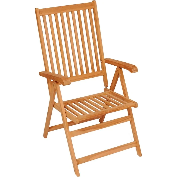 vidaXL Verstellbare Gartenstühle mit Auflagen 8 Stk. Massivholz Teak 3072542 – Bild 2