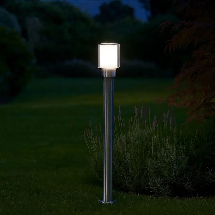 RGB LED Stehleuchte, Edelstahl, silber, weiß, H 80 cm – Bild 4