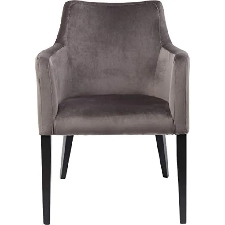 Kare Design Armlehnstuhl Black Mode Velvet Grau, 87 x 58 x 67 cm