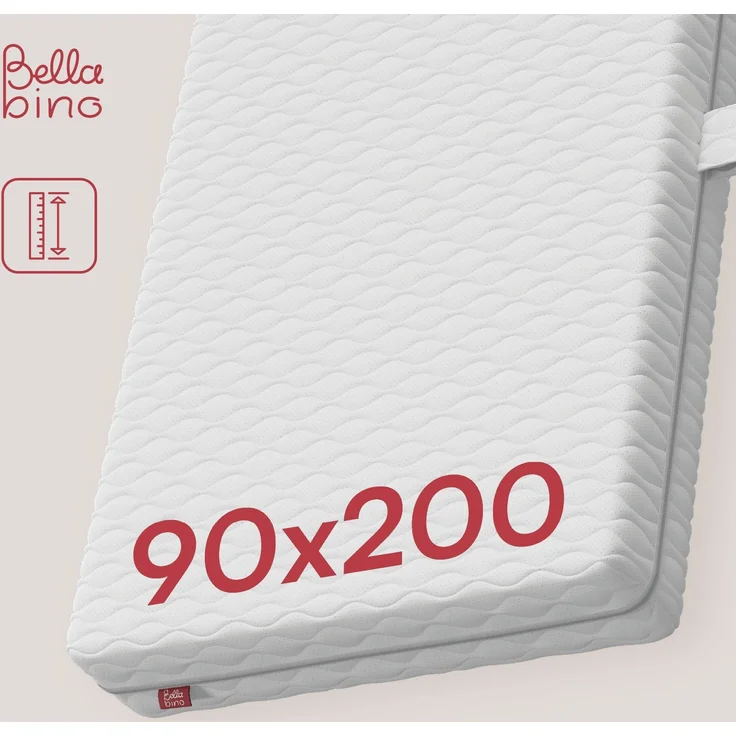 Bellabino 'Miera' Bodenbett 90 x 200 cm, Sperrholz, mit offener Seite, inkl. Rolllattenrost und Matratze – Bild 6