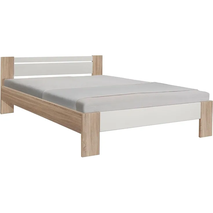 HTI-Living Futonbett Vega, Bettgestell 140 x 200 cm, Sonoma/Weiß, modernes Design mit klaren Linien