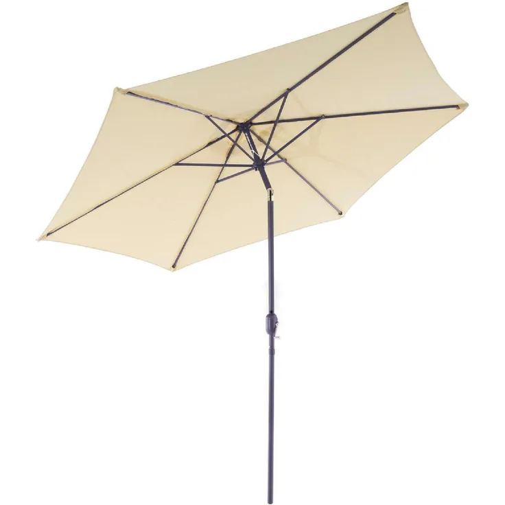 VCM Sonnenschirm 2,90m Creme, mit Kurbel neigbar, wasserabweisend, UV Schutz 50+