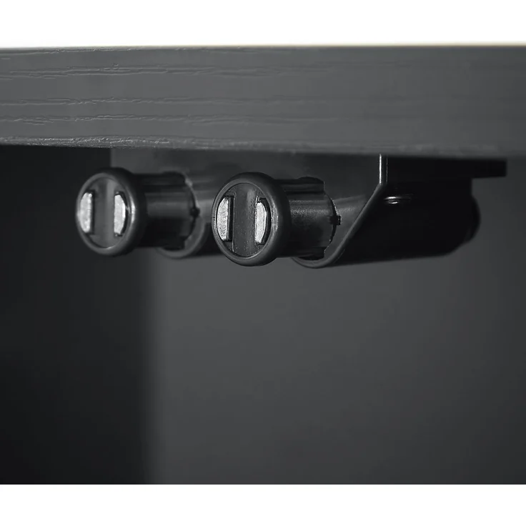 DESVIAE Sideboard mit 4 Türen und Wellenmuster 162,5x61x38 cm MDF Schwarz – Bild 6