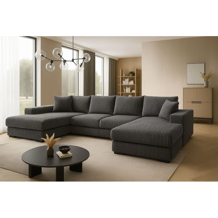 Ecksofa VIENA 328x182 cm mit Schlaffunktion, Bonellfederkern und Bettkasten – Bild 1