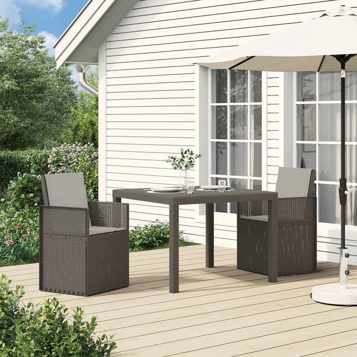 vidaXL Garten Esszimmerstühle 2 pcs Hellgrau PP 8000013 – Bild 1
