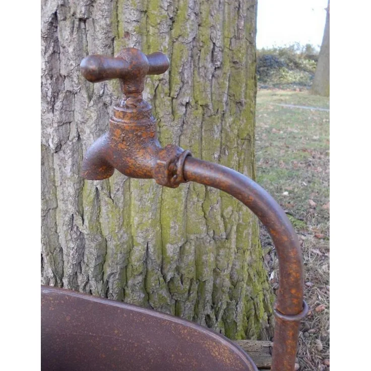 Deko-Impression Pflanzkübel Wanne mit Deko-Wasserhahn Eisenbottich Blumentopf Pflanzschale 36 cm (1 St)