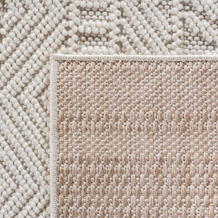 Kurzflor Teppich Helix 2202, Läufer - 60 x 110 cm - Creme – Bild 5