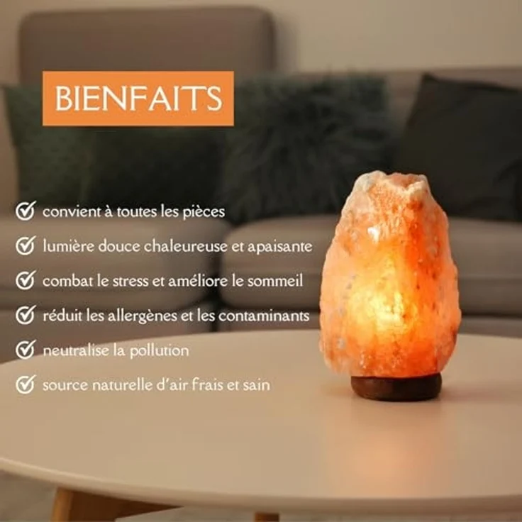 Salzlampe aus natürlichem Kristallsalz aus dem Salt Range, Pakistan, 2-3 kg – 100% reines Kristallsalz – handgeschnitzt – inklusive Kabel und Glühbirne – Holzsockel – hochwertige Qualität – Zen’Light – Bild 3