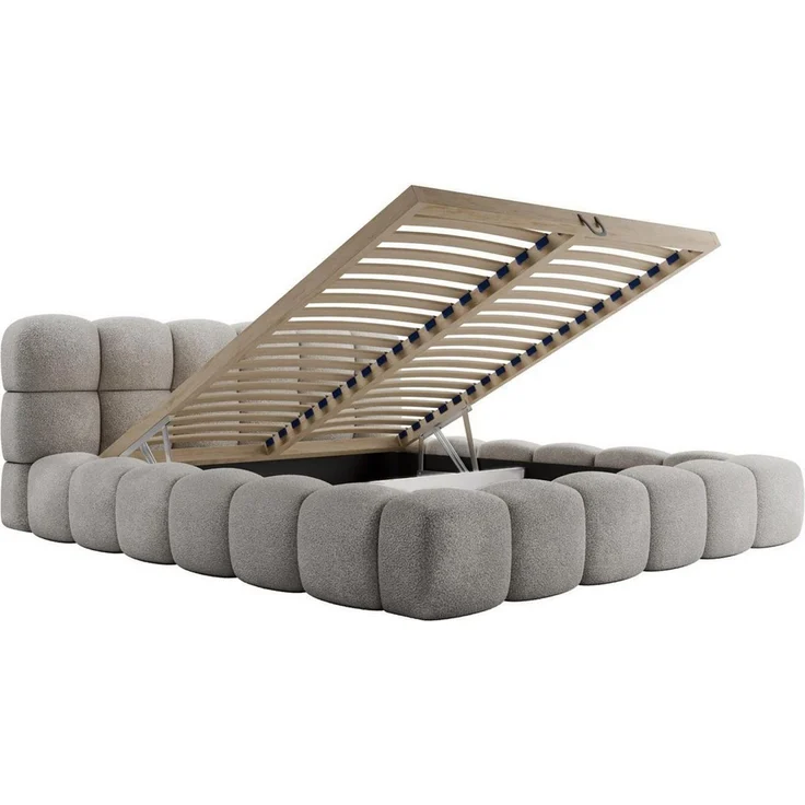 Compleo Polsterbett BUBBLE boucle Designerbett 140/160/180x200 BIZU, Wolkenbett, TOPSELLER Stauraumbett MADE IN EU – Bild 4