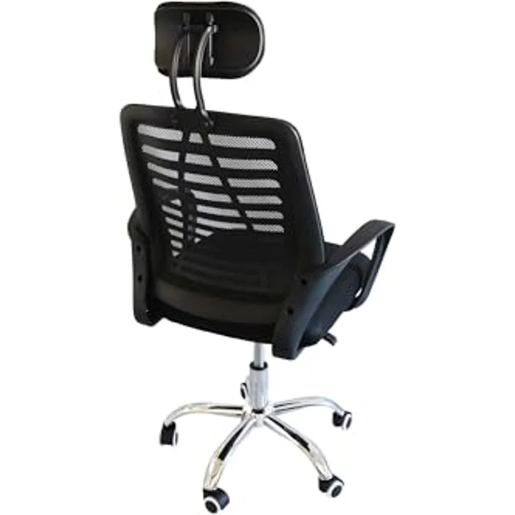 Kynast Bürostuhl mit Kopfstütze und Armlehnen, Textilgewebe Schwarz, 110 x 61 x 59 cm – Bild 5